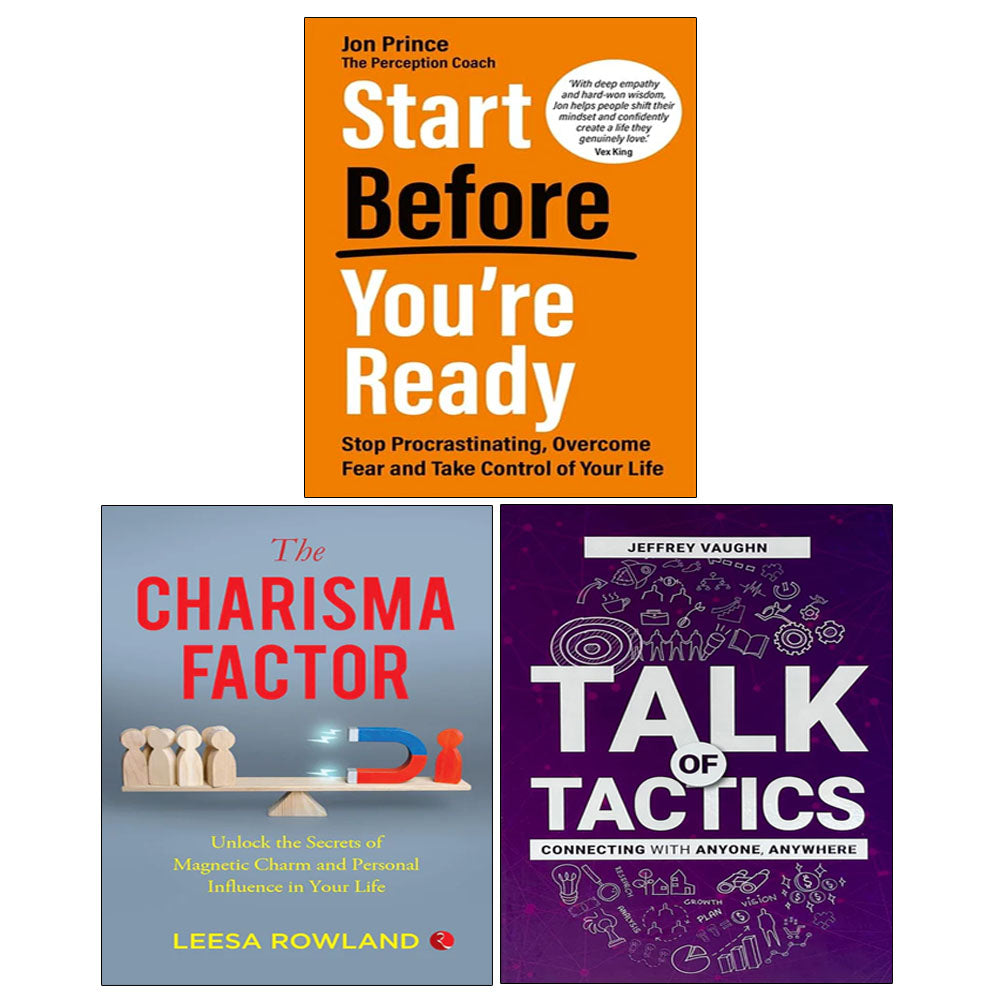 The Charisma Factor, Start Before You’re Ready, Talk of Tactics 3 Books Collection Set