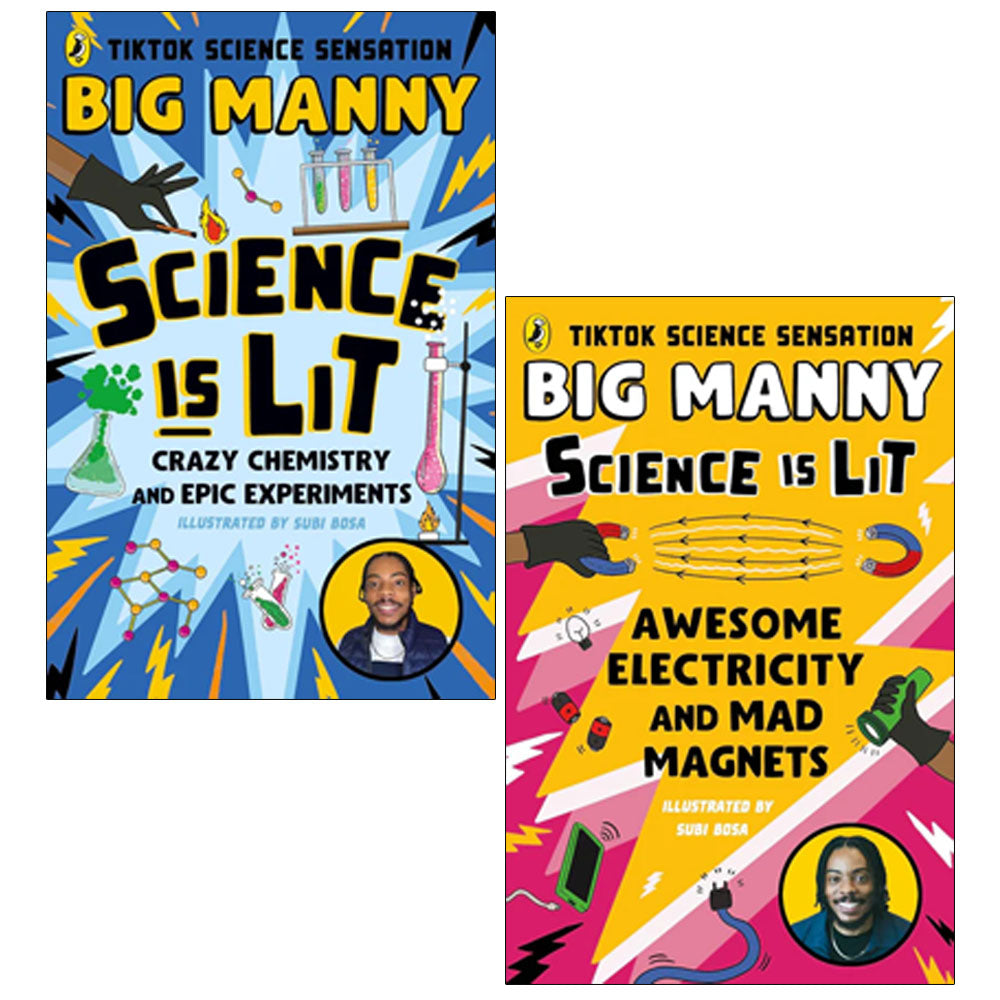 Big Manny 2 Books Collection Set (Awesome Electricity and Mad Magnets, Science is Lit)