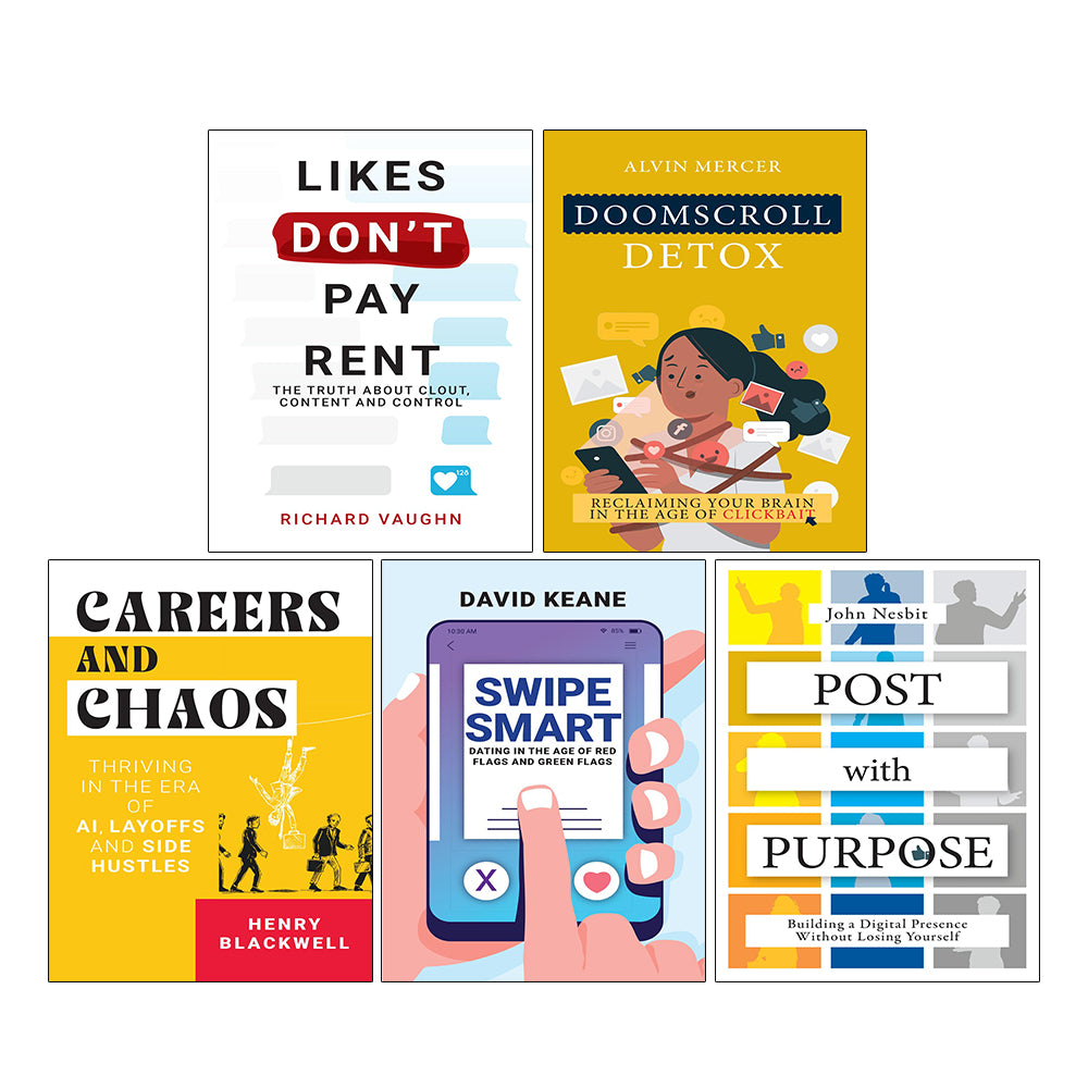 Likes Don’t Pay Rent, Doomscroll Detox, Careers & Chaos, Swipe Smart, Post With Purpose 5 Books Collection Set
