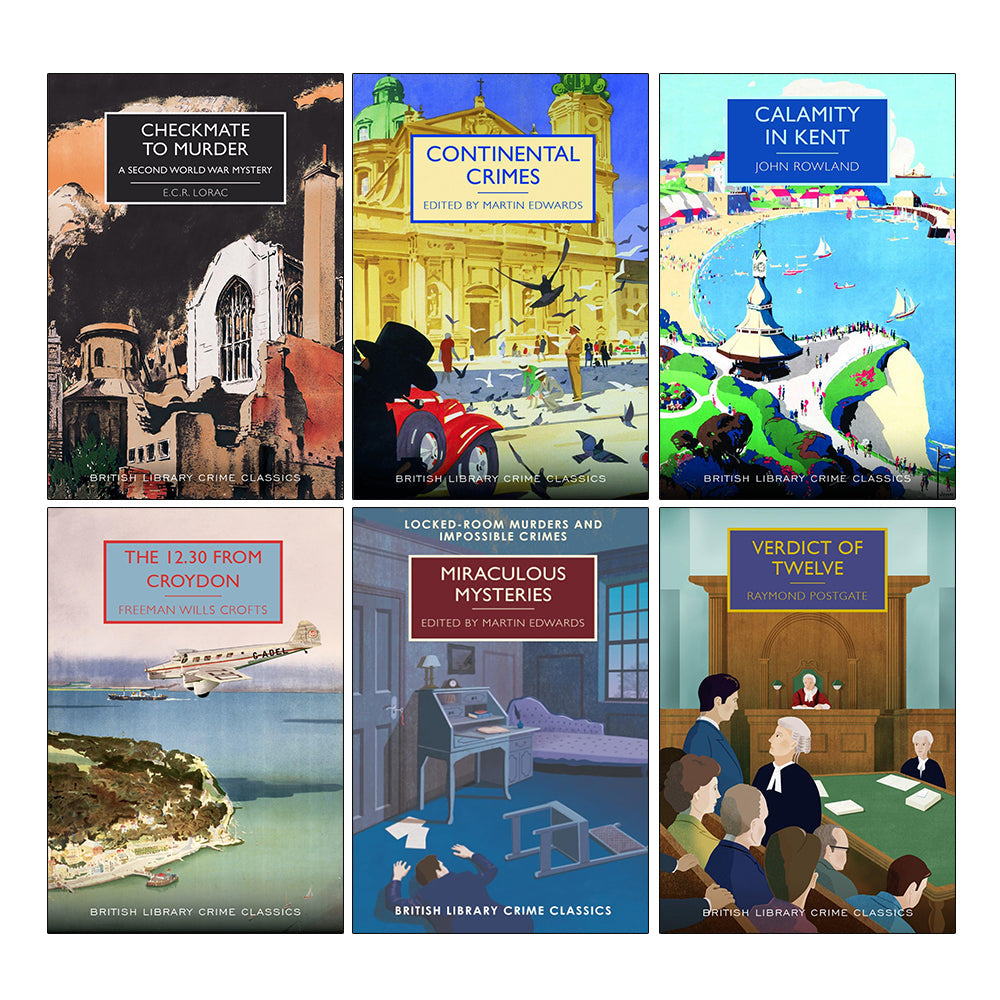 British Library Crime Classics Series Collection 6 Books Set (Verdict of Twelve, Calamity in Kent, Continental Crimes, Miraculous Mysteries & More)