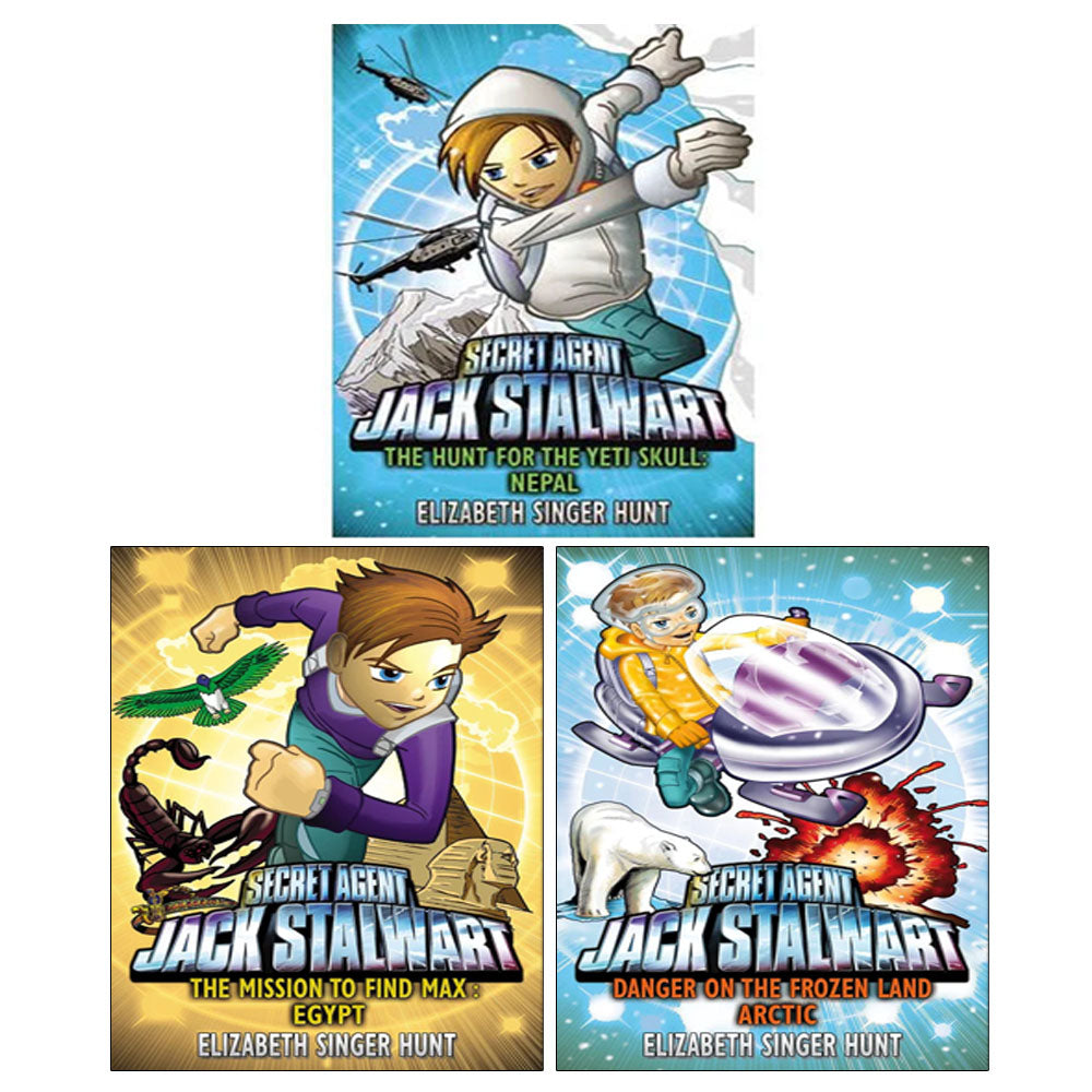 Secret Agent Jack Stalwart Series 3 Books Collection Set by Elizabeth Singer Hunt
