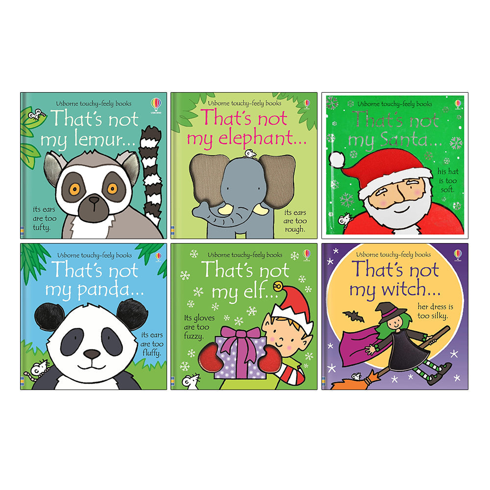 That's not my Series 6 Books Collection Set by Fiona Watt (Lemur, Elephant, Santa, Panda, Elf & Witch)