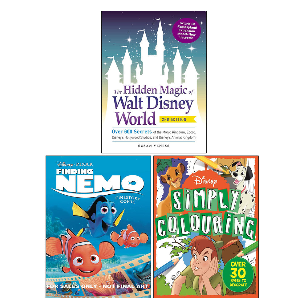 The Hidden Magic of Walt Disney World, Disney-Pixar Finding Nemo, Disney: Simply Colouring 3 Books Collection Set