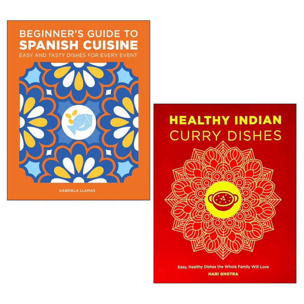 Beginner's Guide to Spanish Cuisine, Healthy Indian Curry Dishes 2 Books Collection Set