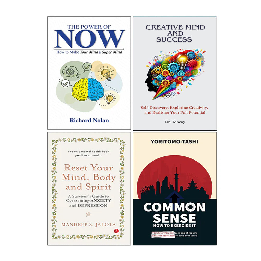 Common Sense How to Exercise It, The Power of Now, RESET YOUR MIND, Creative Mind And Success 4 Books Collection Set