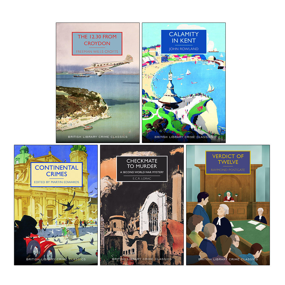 British Library Crime Classics Series Collection 5 Books Set (Checkmate to Murder, Verdict of Twelve, Calamity in Kent & More)