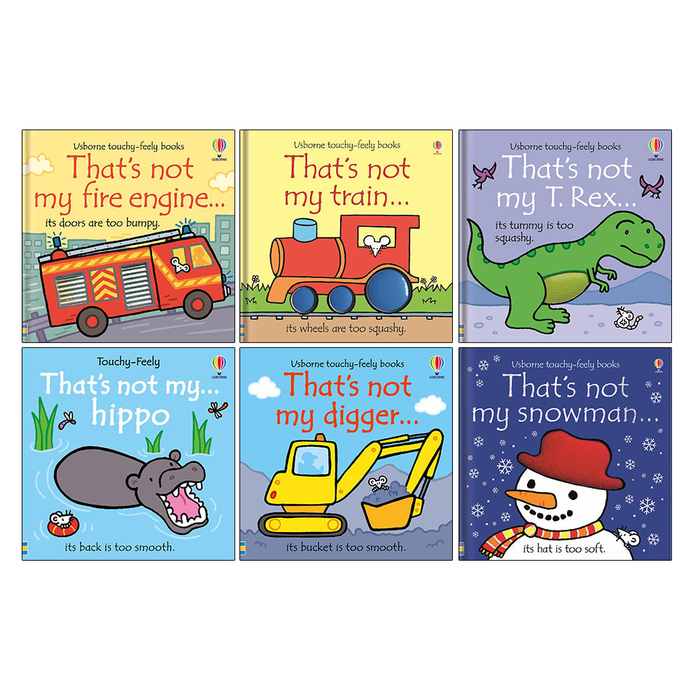 That's not my Series 6 Books Collection Set by Fiona Watt(Fire Engine, Train, T. Rex, hippo, digger, snowman)