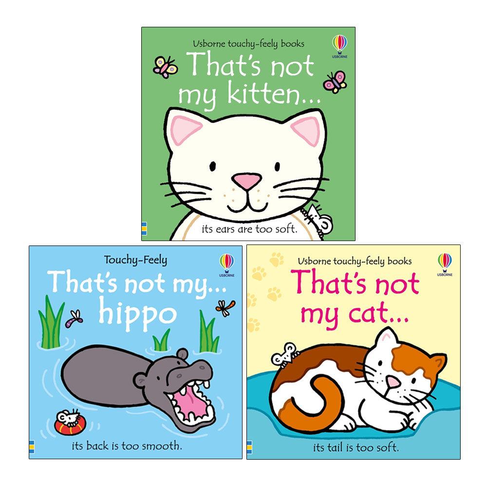 That's not my Series 3 Books Collection Set by  Fiona Watt (That's Not My Kitten,That's not my cat,That's not my hippo)