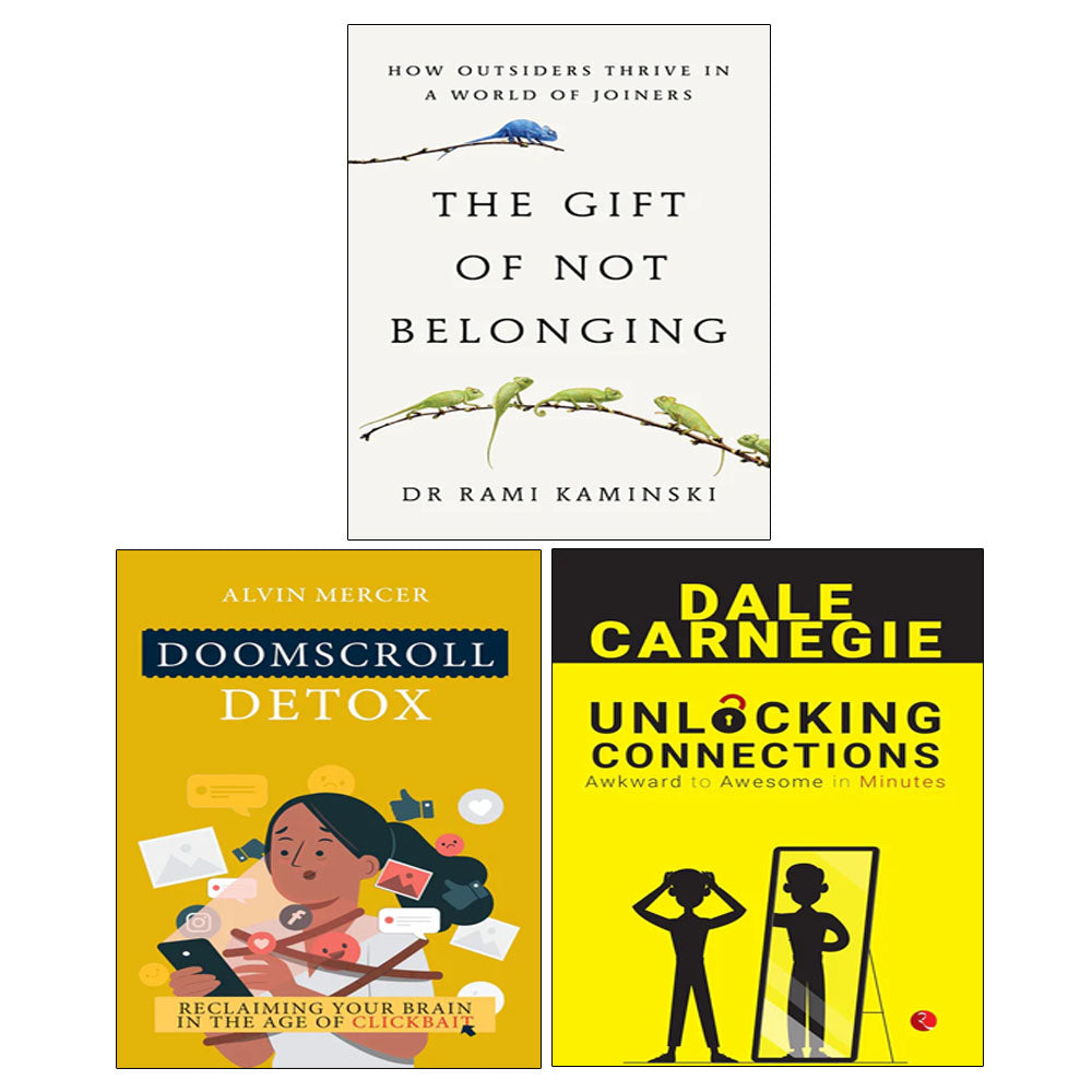 Doomscroll Detox, The Gift of Not Belonging(HB), Unlocking Connections Awkward 3 Books Collection Set