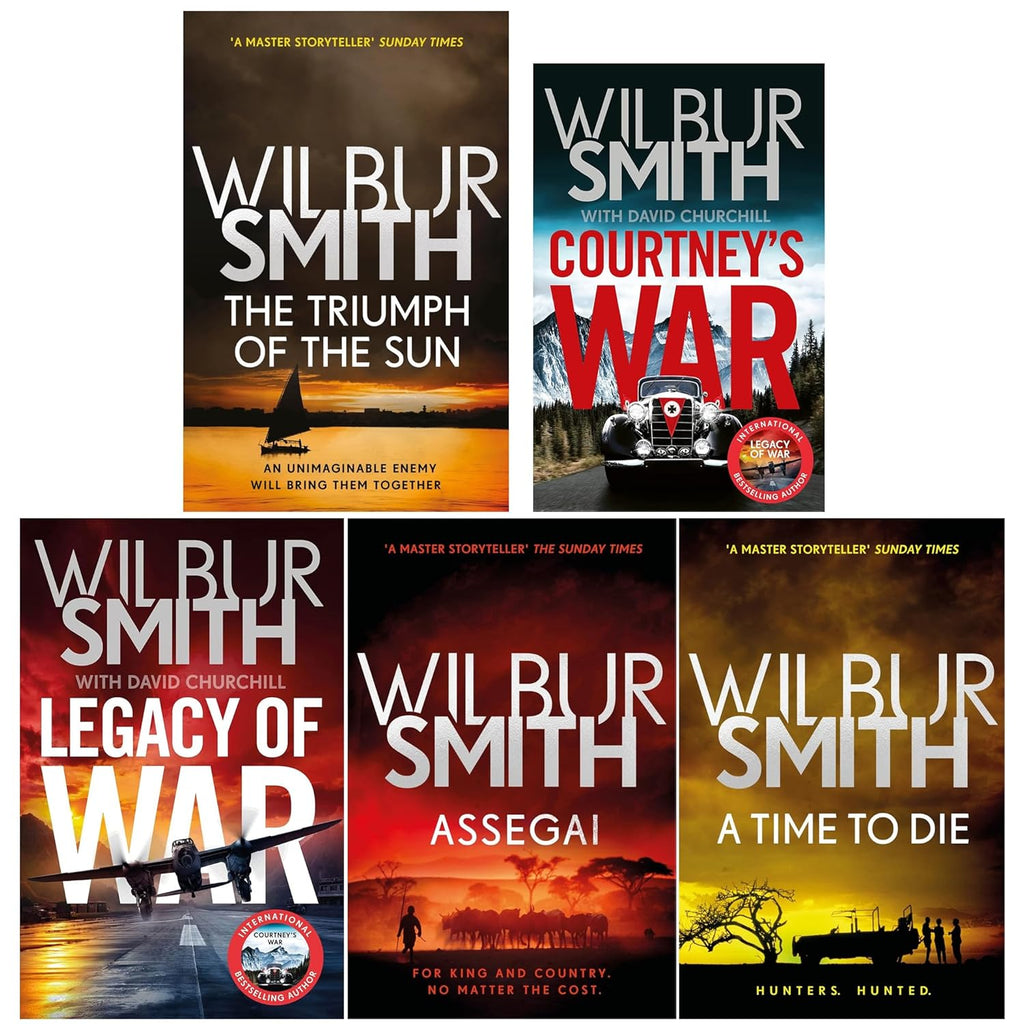 Courtney Family Novels By Wilbur Smith 5 Books Collection Set (A Time to Die, Assegai, Courtney's War, Legacy of War, The Triumph of the Sun)