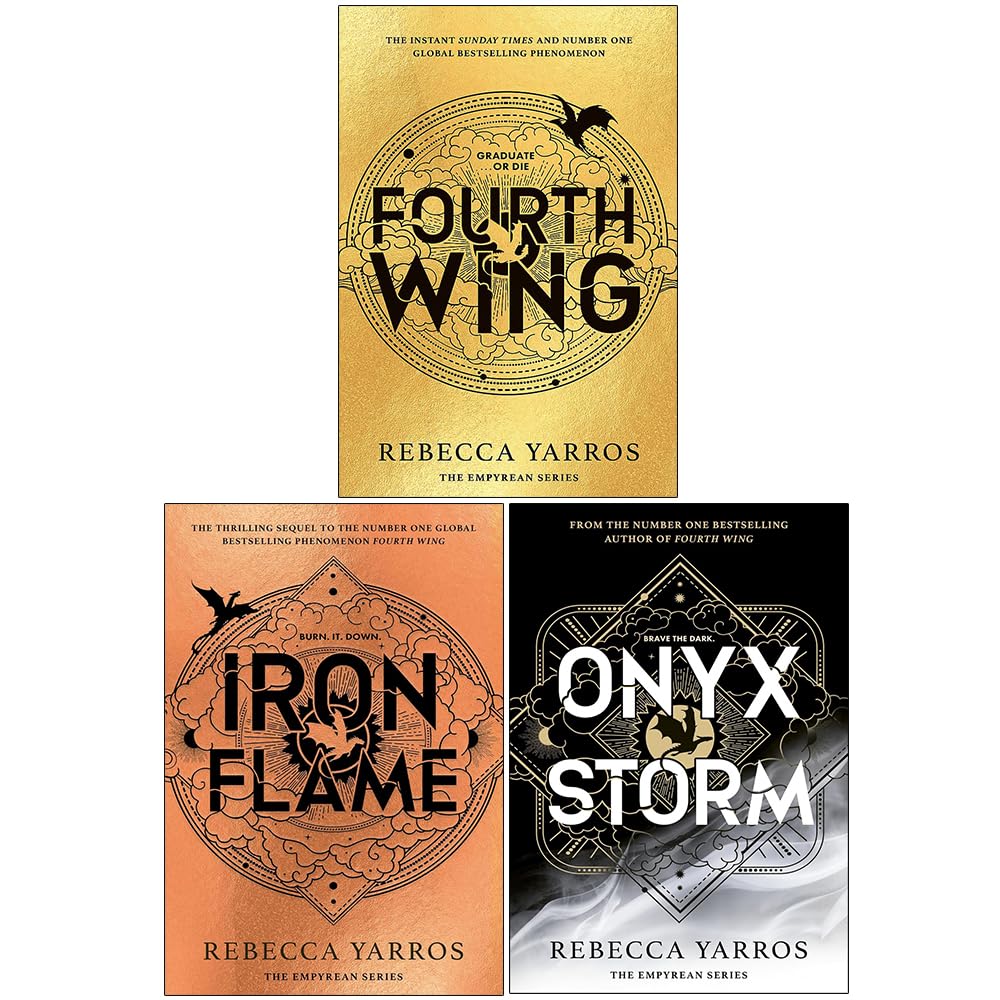 The Empyrean Series Collection 3 Books Set By Rebecca Yarros (Fourth Wing, Iron Flame & Onyx Storm)