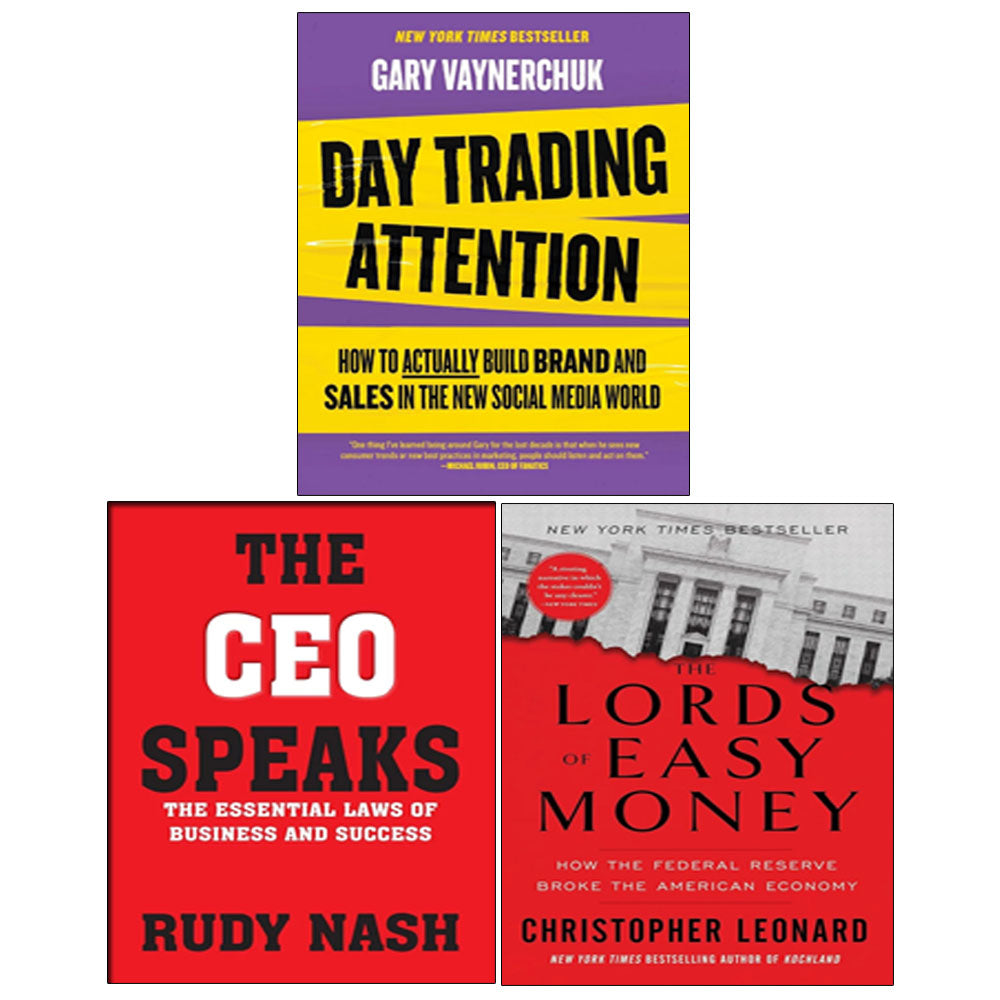Lords of Easy Money, Day Trading Attention (HB), CEO Speaks 3 Books Collection Set