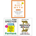 Tim Spector 3 Books Collection Set (Ferment(HB), Identically Different, The Diet Myth)