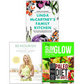 Linda McCartney's Family Kitchen(HB), The Slim Glow Nourish Paleo Diet, Re-Nourish 3 Books Collection Set