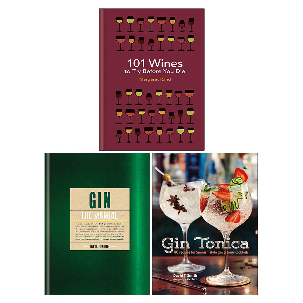 101 Wines to try before you die, Gin: The Manual, Gin Tonica 3 Books Collection Set
