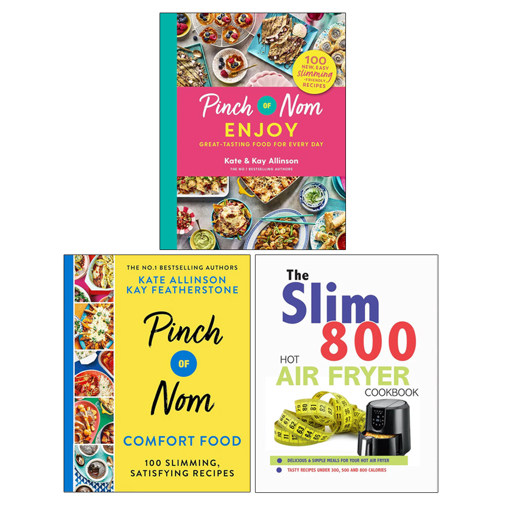 Pinch of Nom Comfort Food, Pinch of Nom Enjoy, The Slim 800 Hot Air Fryer Recipe Cookbook(PB) 3 Books Collection Set