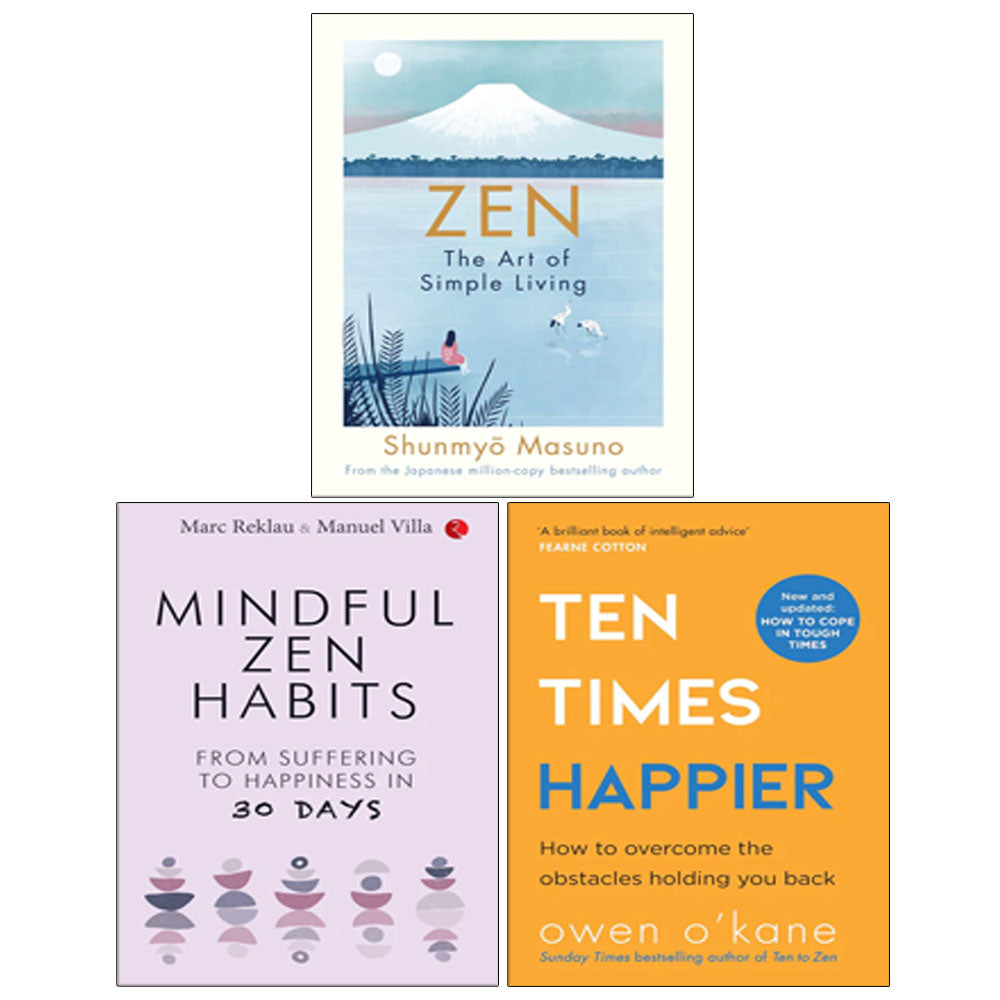 Zen(HB), MINDFUL ZEN HABITS, Ten Times Happier 3 Books Colection Set