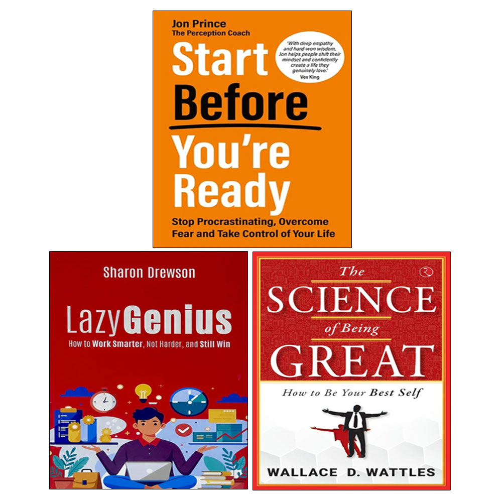 The Science of Being Great, Start Before You’re Ready, Lazy Genius 3 Books Collection Set
