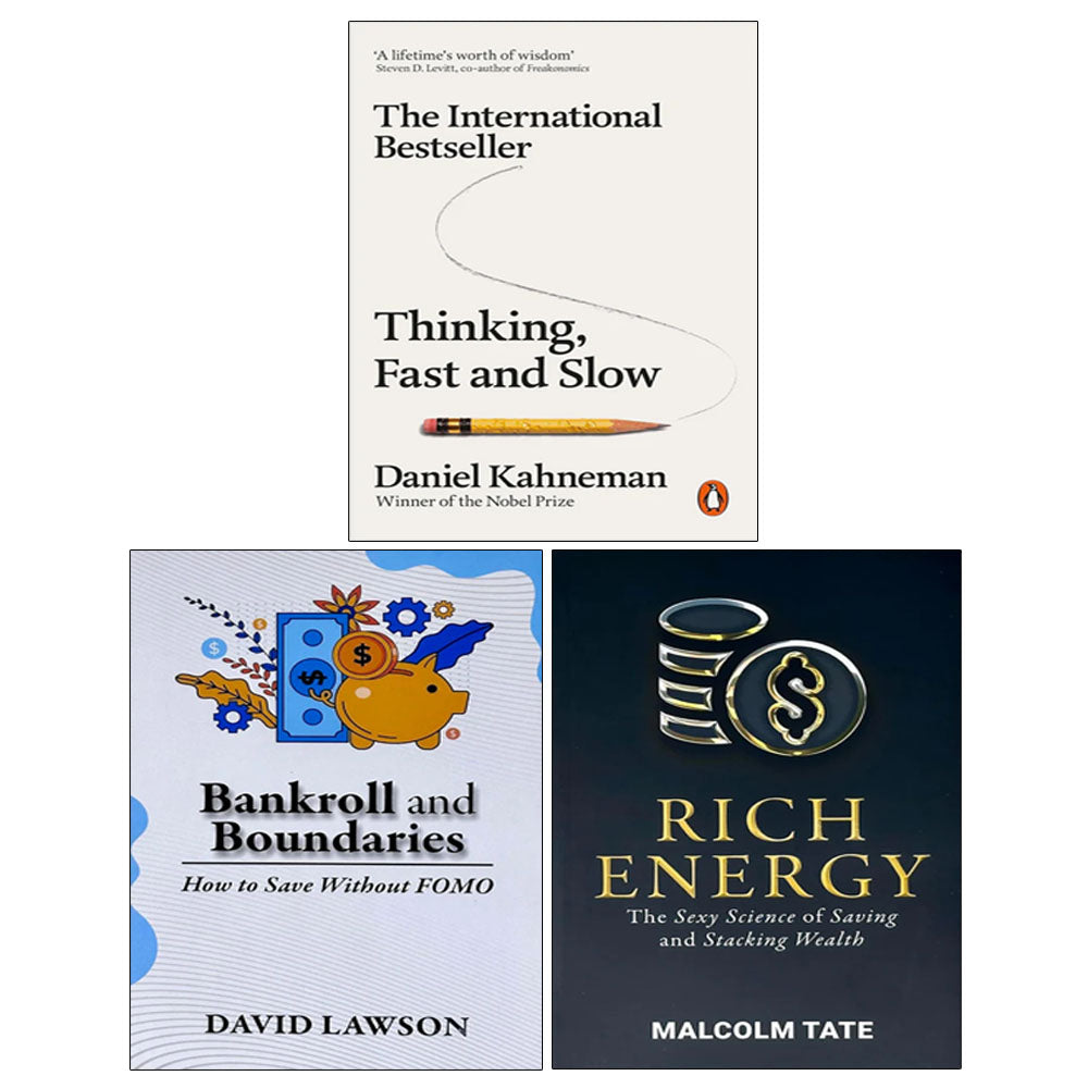 Bankroll and Boundaries, RICH ENERGY, Thinking Fast and Slow 3 Books Collection Set