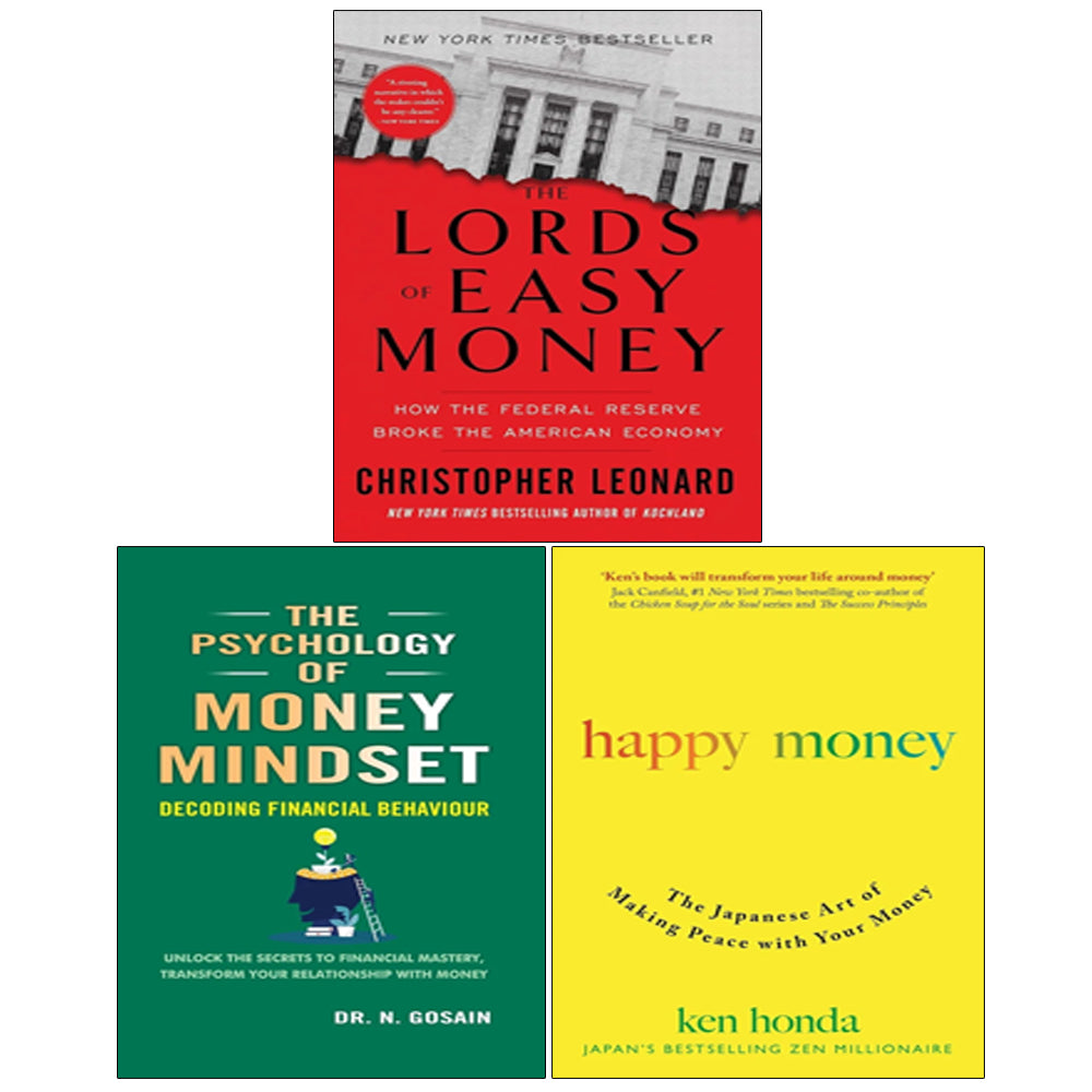 Lords of Easy Money, Psychology of Money Mindset, Happy Money 3 Books Collection Set