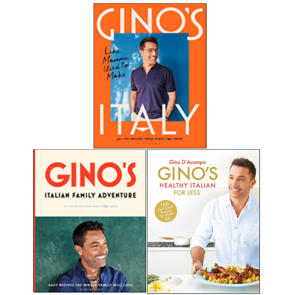 Gino D'Acampo 3 Books Collection Set Gino's Italy, Italian Family Adventure, Healthy Italian for Less