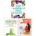 Linda McCartney's Family Kitchen(HB), Celery Juice & Green Smoothie Recipe Book, Soph's Plant Kitchen(HB) 3 Books Collection Set