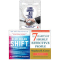 The 7 Habits of Highly Effective People, Blue Ocean Shift, Lead Smart in the AI Era 3 Books Collection Set