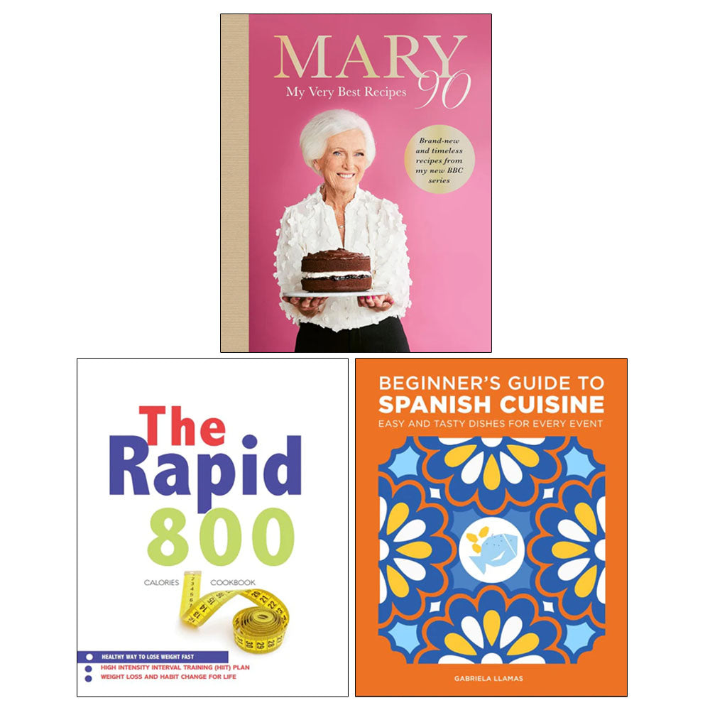 Beginner's Guide to Spanish Cuisine, Mary 90(HB), The Rapid 800 Cookbook 3 Books Collection Set