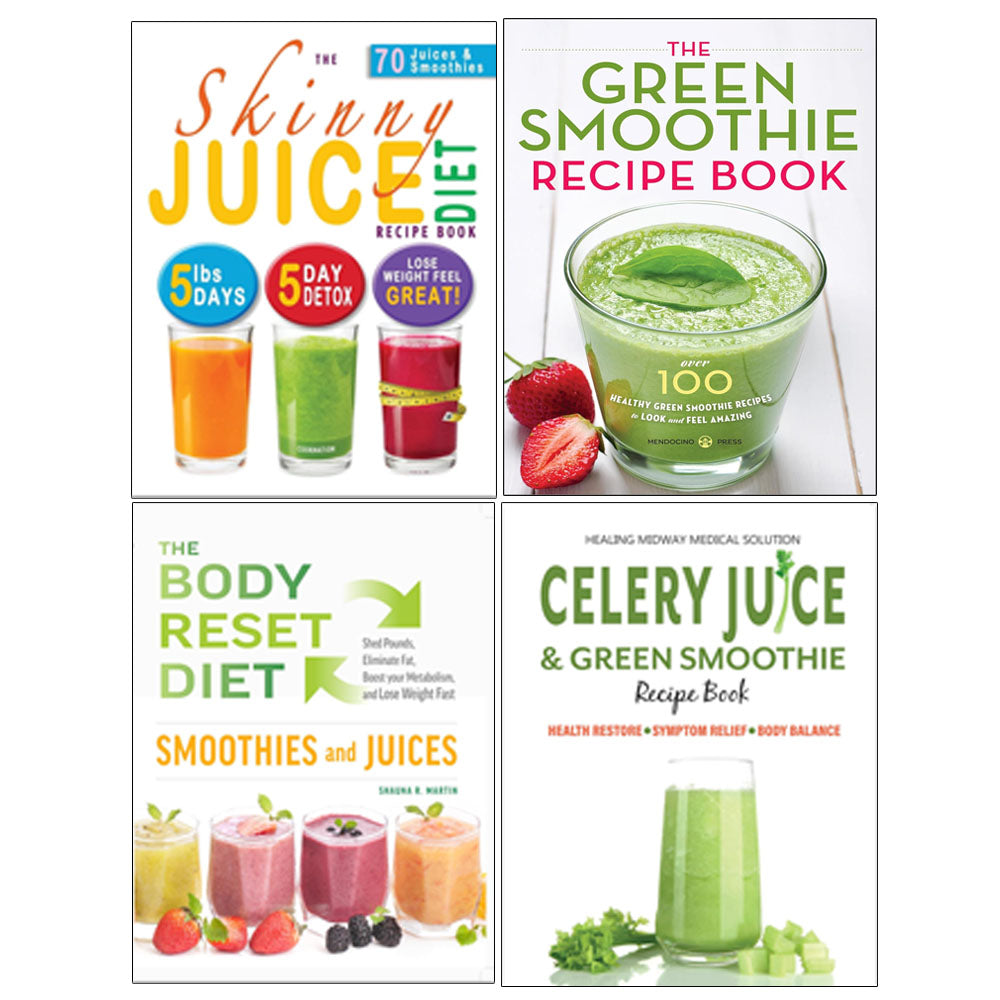 The Green Smoothie Recipe, The Skinny Juice Diet Recipe, The Body Reset Diet Smoothies and Juices, Celery Juice & Green Smoothie Recipe 4 Books Collection Set