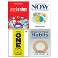 The Power of Now, Lazy Genius, THE ONE GOAL, Rewire Your Habits 4 Books Collection Set