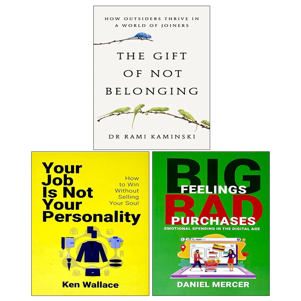 The Gift of Not Belonging(HB), Your Job Is Not Your Personality, Big Feelings Bad Purchases 3 Books Collection Set