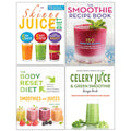 The Smoothie Recipe Book, Celery Juice & Green Smoothie Recipe, The Skinny Juice Diet Recipe, The Body Reset Diet Smoothies and Juices 4 Books Collection Set