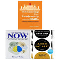 Leaders Eat Last, The Power of Now, Enhancing Your Leadership Skills 3 Books Collection Set