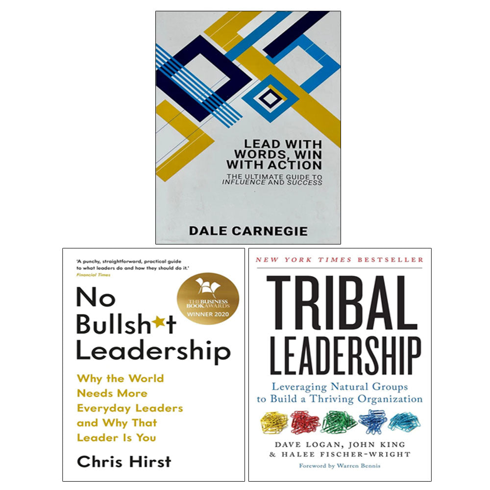 No Bullsht Leadership, Lead With Words Win With Action, Tribal Leadership 3 Books Collection Set