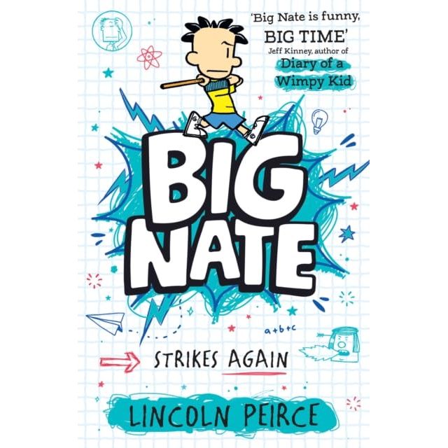 Big Nate Series 4 Books Collection Set By Lincoln Peirce (Strikes Again, Goes for Broke, on a Roll and The Boy with the Biggest Head in the World)