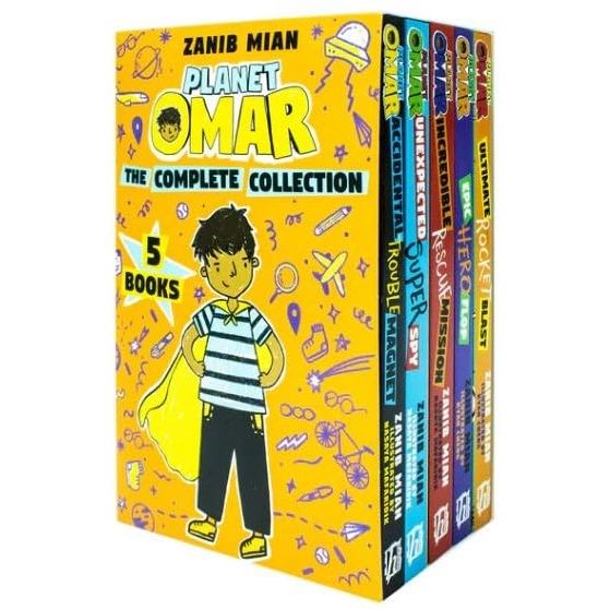 Planet Omar Series by Zanib Mian 5 Books Collection Box Set (Accidental Trouble Magnet, Unexpected Super Spy, Incredible Rescue Mission)