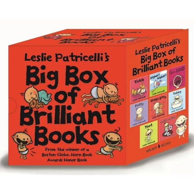 Leslie Patricelli's Big Box of Brilliant 8 Board Books Collection Set (Higher! Higher!, On My Potty, Tubby)