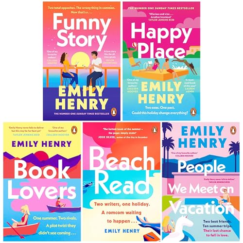 Beach Read Collection By Emily Henry 5 Books Set (Beach Read, People We Meet On Vacation, Happy Place, Book Lovers and Funny Story)