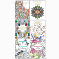 Calm and Creative Floral, Art Theraphy Nature, Peace and Calm Mandala, Anti Stress Animal Kingdom, Flights Of Fancy, Botanicals in Bloom 6 Books Collection Set
