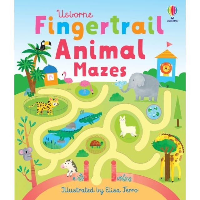 Usborne Fingertrails Collection 3 Books Set by Felicity Brooks (Fingertrail Dinosaur Mazes ,Fingertrail Animal Mazes  & Fingertrail Mazes)