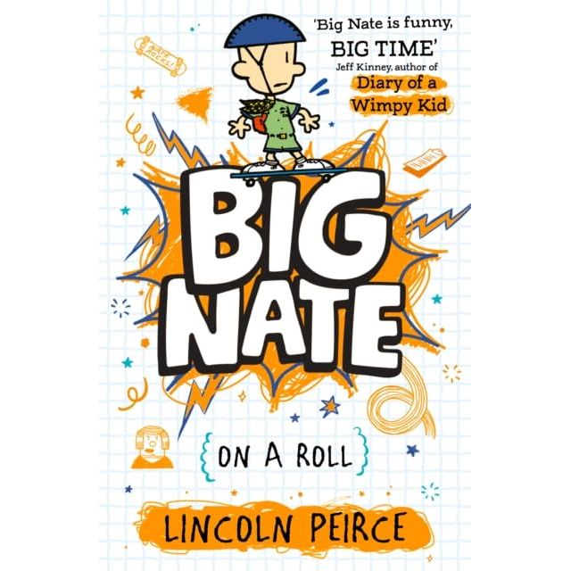 Big Nate Series 4 Books Collection Set By Lincoln Peirce (Strikes Again, Goes for Broke, on a Roll and The Boy with the Biggest Head in the World)