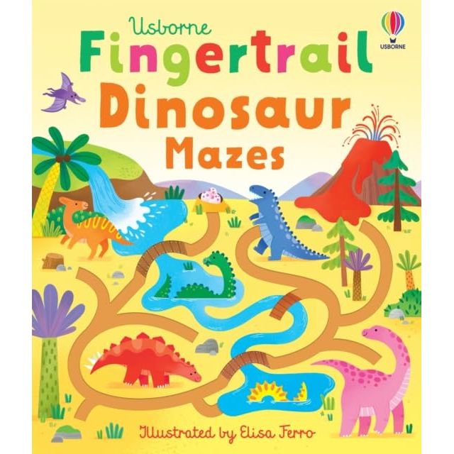 Usborne Fingertrails Collection 3 Books Set by Felicity Brooks (Fingertrail Dinosaur Mazes ,Fingertrail Animal Mazes  & Fingertrail Mazes)