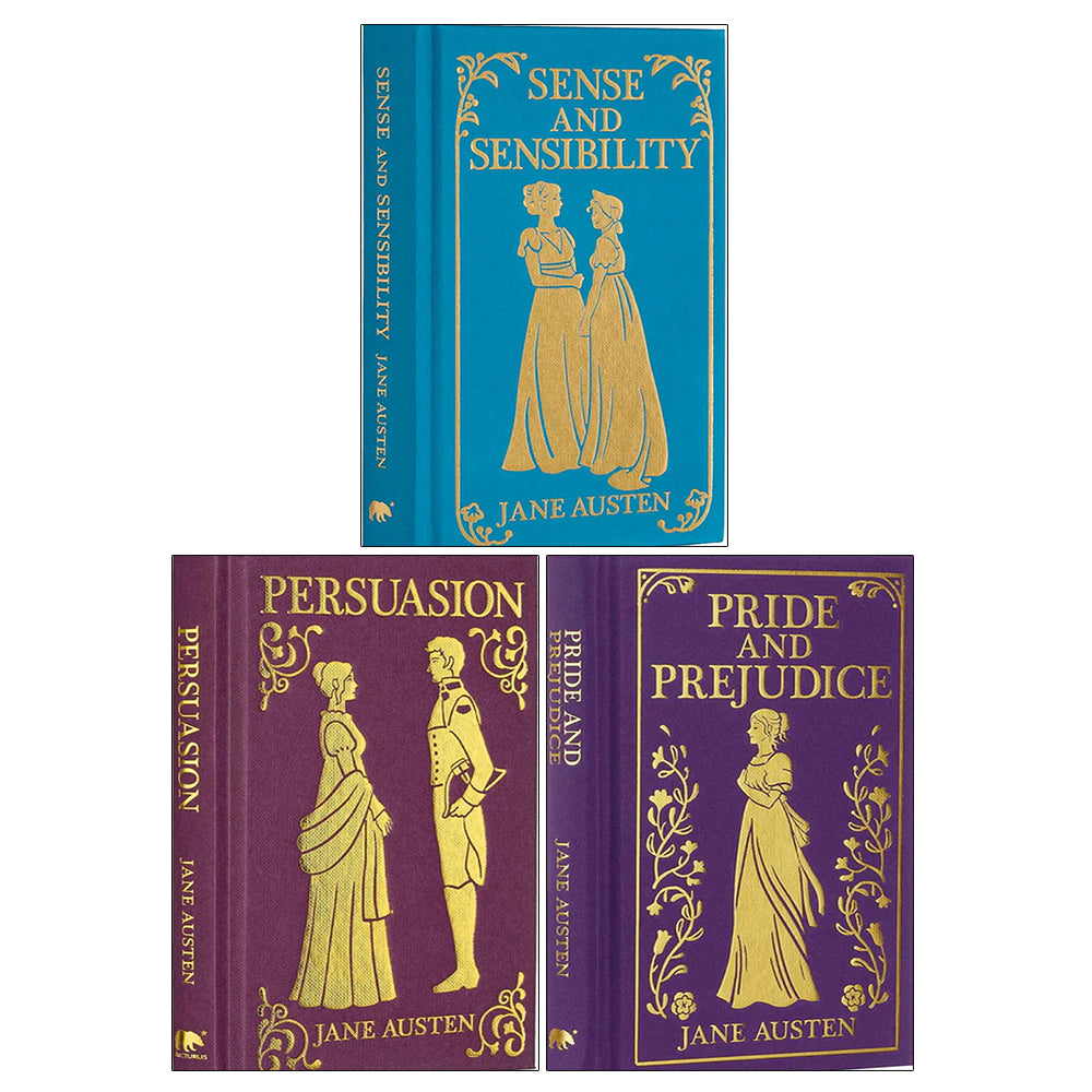 Jane Austen 3 Books Collection Set (Persuasion, Sense and Sensibility, Pride and Prejudice)