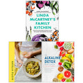 Linda McCartney's Family Kitchen(HB), Cooking Fast and Slow(HB), The Alkaline Detox Reset Cleanse 3 Books Collection Set