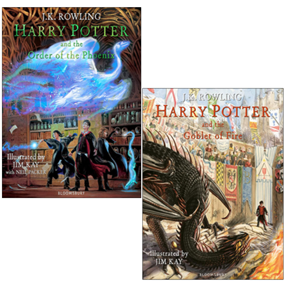 J.K. Rowling 2 Books Collection Set Harry Potter and the Goblet of Fire, Harry Potter and the Order of the Phoenix