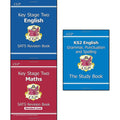 cgp books ks2 collection 3 books set (english sats revision book, maths targeted sats revision book, english: grammar, punctuation and spelling study book)