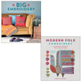 Nancy Nicholson 2 Books Collection Set (Big Embroidery, Modern Folk Embroidery)