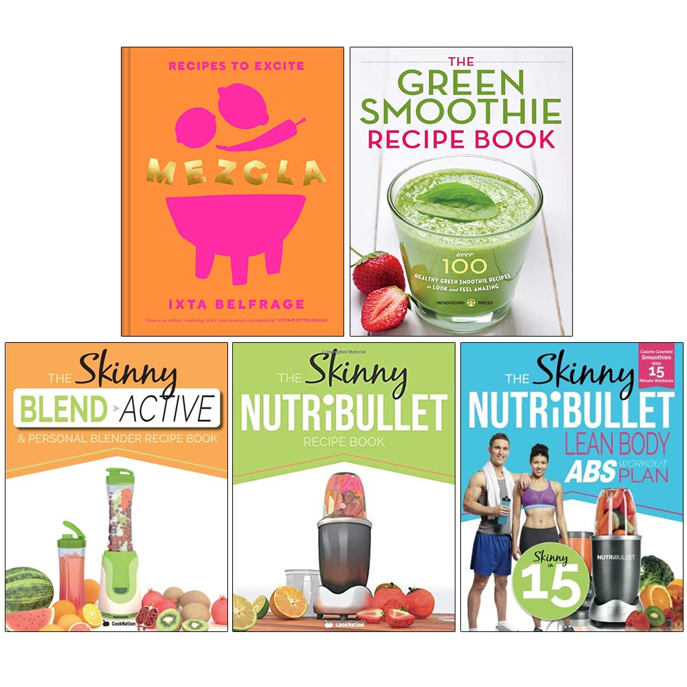 Mezcla Recipes To Excite [], Green Smoothie Recipe Book, Skinny Blend Active and Personal Blender Recipe Book, Skinny Nutribullet Recipe Book, Lean Body Abs Workout Plan 5 Books Collection Set
