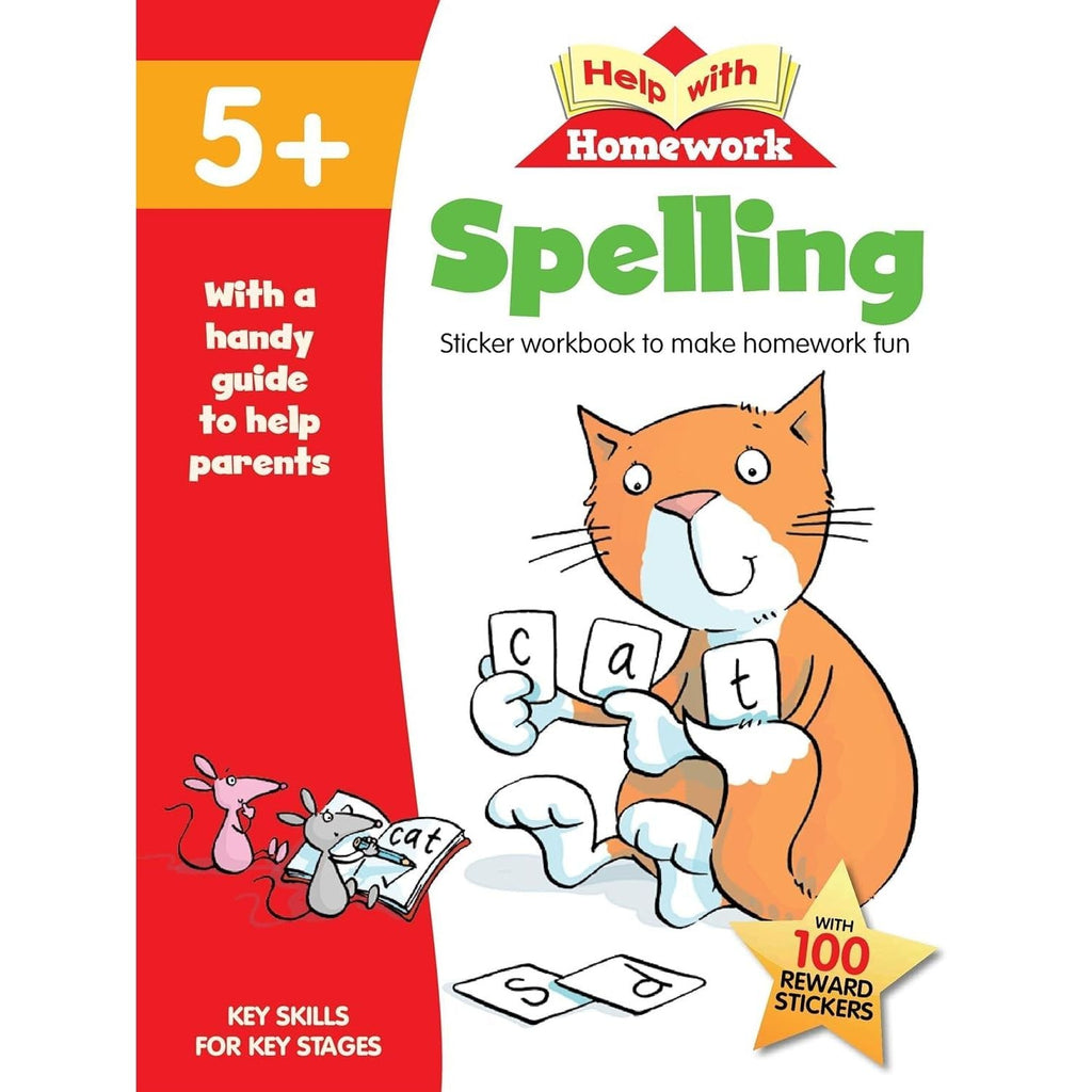 Age 5+ Key Skills Help With Homework 5 Books Collection Set with Stickers (Maths, Handwriting, Adding & Subtracting, Spelling, Reading & Writing)