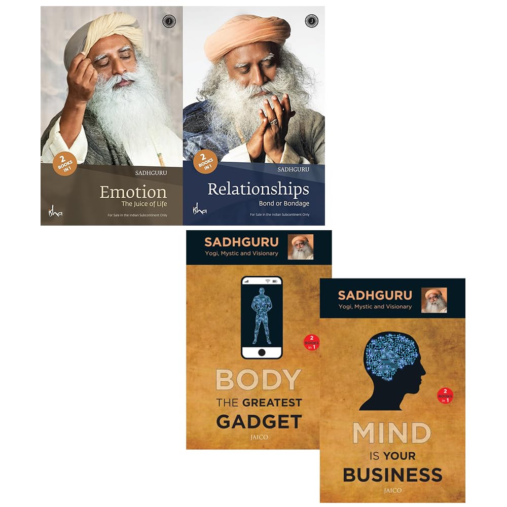 Sadhguru Jaggi Vasudev Collection 2 Books Set (Emotion and Relationships (2 books in 1) and Mind is Your Business / Body the Greatest Gadget (2 books in 1))